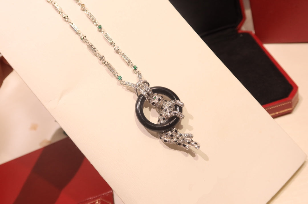 ¡®Eternal Jewelry¡¯Pave Panther Circle Pendant Necklace
