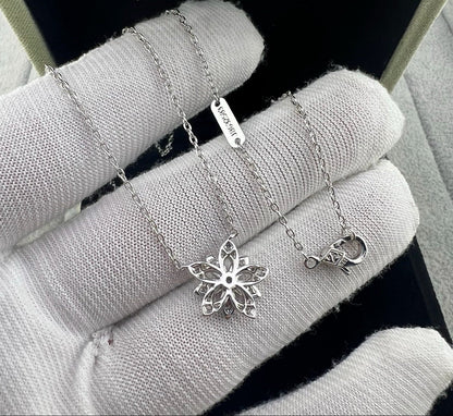 [Eternal jewelry] Full Diamond Hollow Lotus Necklace Set