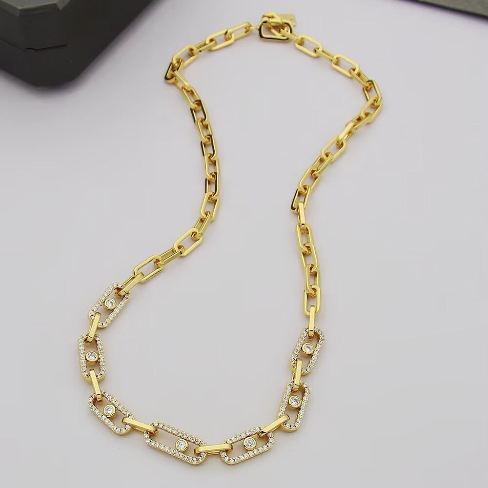 [Eternal Jewelry]Move Link Pave Diamond Necklace