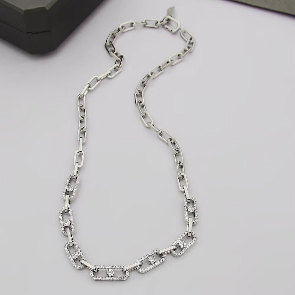 [Eternal Jewelry]Move Link Pave Diamond Necklace