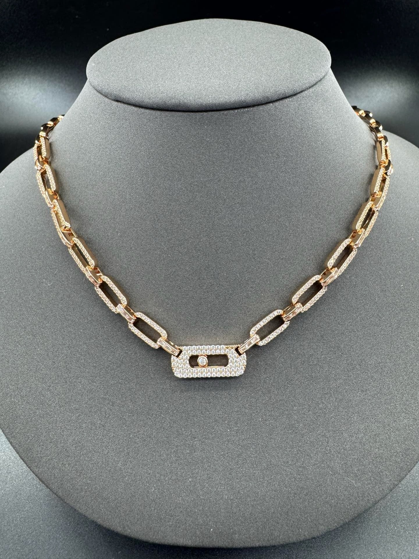 [Eternal Jewelry] Move Link Pave Diamond Chain Necklace