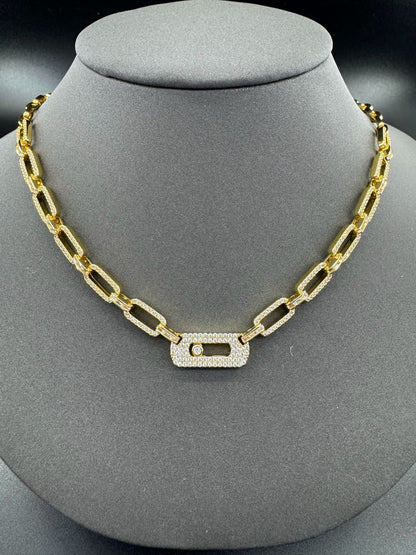[Eternal Jewelry] Move Link Pave Diamond Chain Necklace