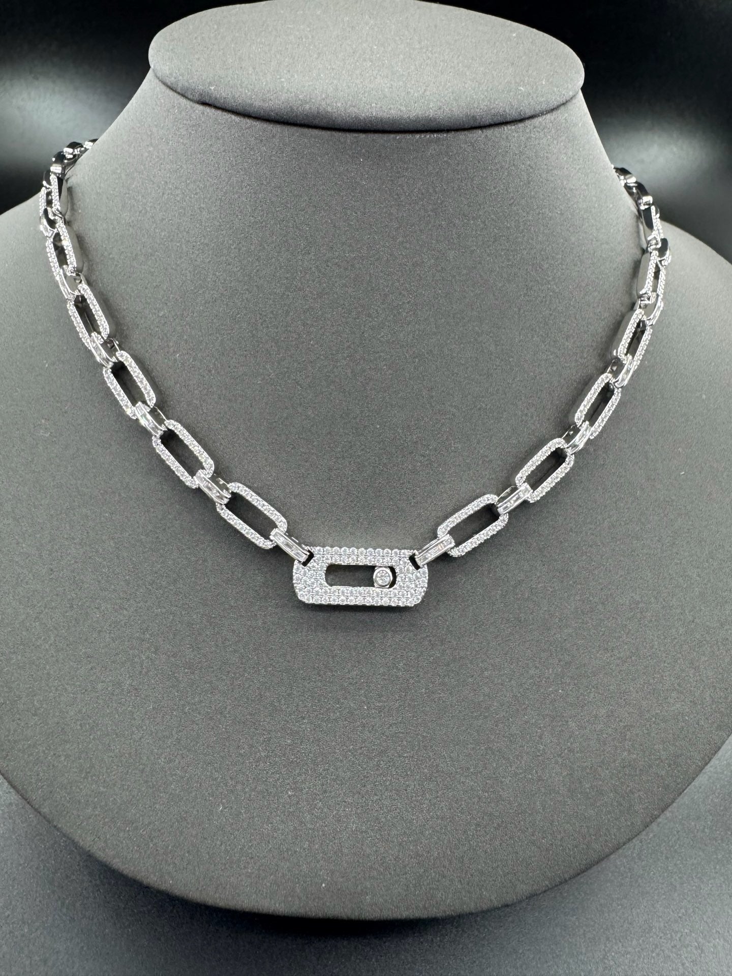 [Eternal Jewelry] Move Link Pave Diamond Chain Necklace