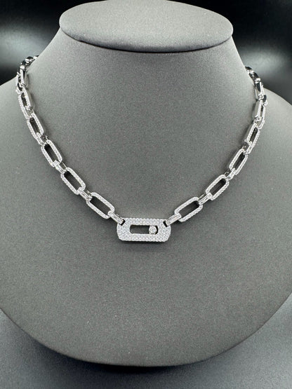 [Eternal Jewelry] Move Link Pave Diamond Chain Necklace