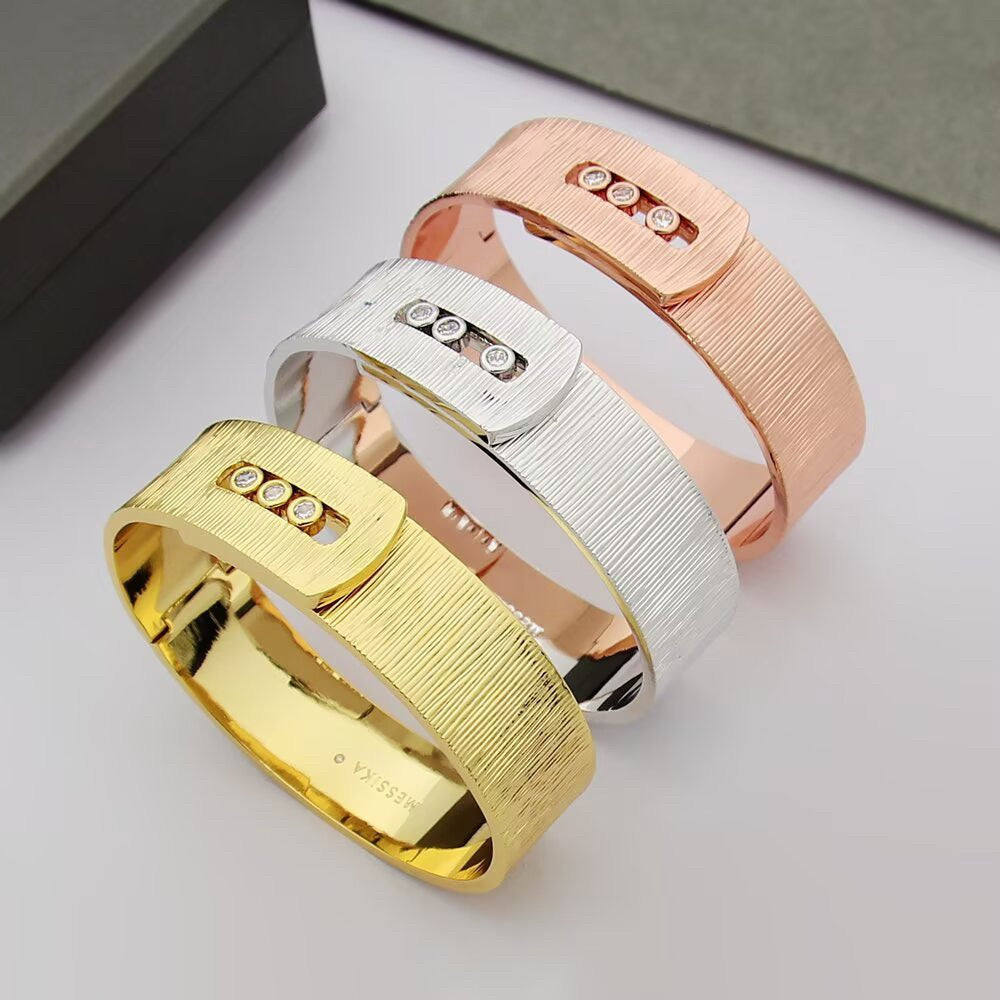 [Eternal Jewelry]Polished Brushed Bangle, Large Engraved Sliding Bangle