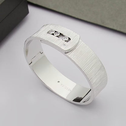 [Eternal Jewelry]Polished Brushed Bangle, Large Engraved Sliding Bangle
