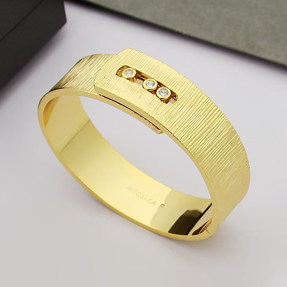[Eternal Jewelry]Polished Brushed Bangle, Large Engraved Sliding Bangle