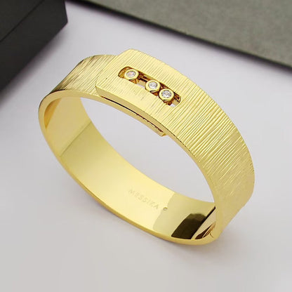 [Eternal Jewelry]Polished Brushed Bangle, Large Engraved Sliding Bangle