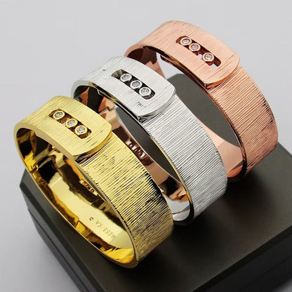 [Eternal Jewelry]Polished Brushed Bangle, Large Engraved Sliding Bangle