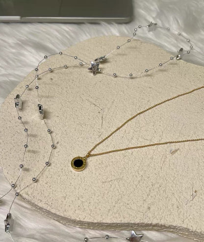 [Eternal Jewelry] T  Round Double-Sided Mother-of-Pearl Necklace