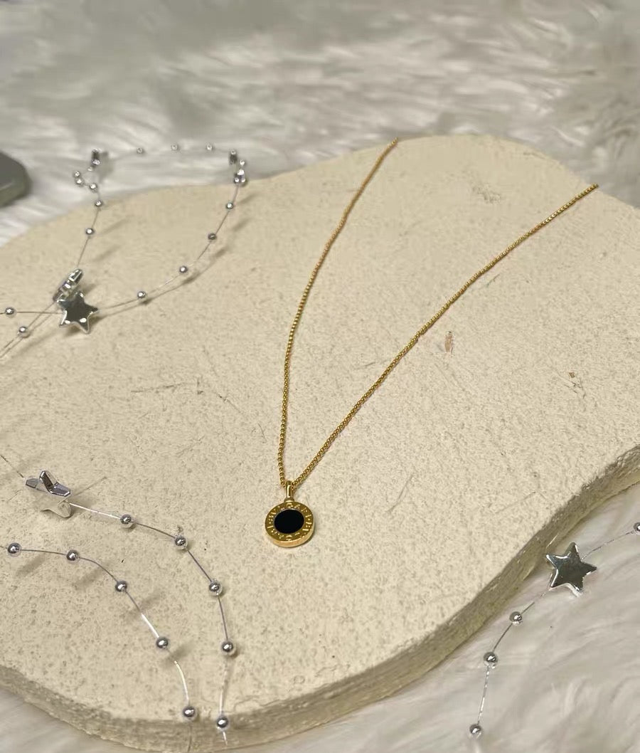 [Eternal Jewelry] T  Round Double-Sided Mother-of-Pearl Necklace