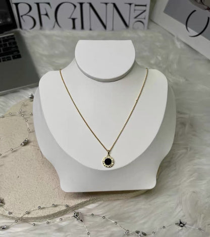 [Eternal Jewelry] T  Round Double-Sided Mother-of-Pearl Necklace