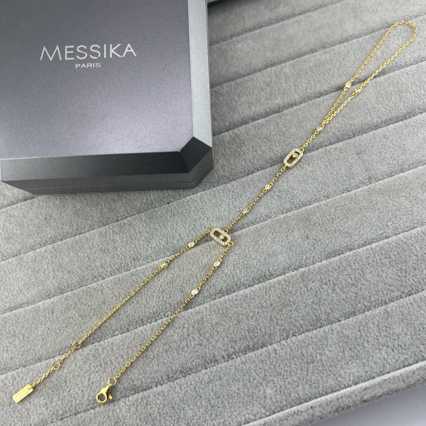 [Eternal Jewelry] Flexible Arm Chain Bracelet with Sliding Diamonds