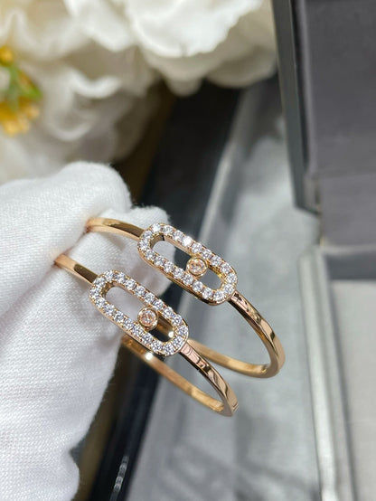 [Eternal Jewelry]Move Sliding‑Diamond Hoop Earrings