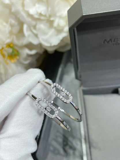 [Eternal Jewelry]Move Sliding‑Diamond Hoop Earrings