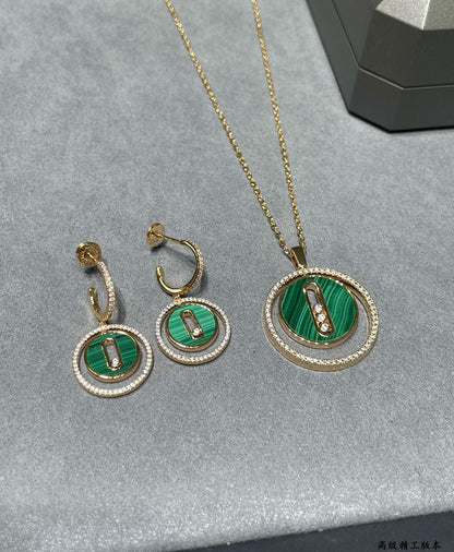 [Eternal Jewelry]LUCKY MOVE Sliding‑diamond C‑shape Ear Hoops