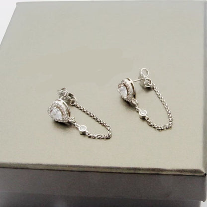 [Eternal Jewelry]My Twin Heart Chain Earrings