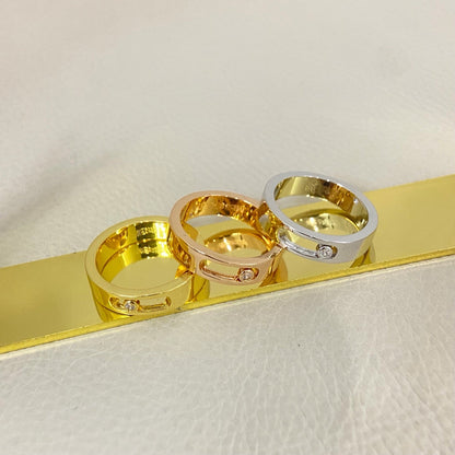 [Eternal Jewelry]Move Wide Band Single Moving Diamond Ring