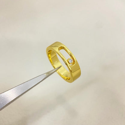 [Eternal Jewelry]Move Wide Band Single Moving Diamond Ring