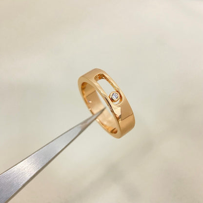 [Eternal Jewelry]Move Wide Band Single Moving Diamond Ring