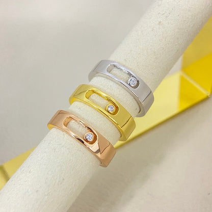 [Eternal Jewelry]Move Wide Band Single Moving Diamond Ring