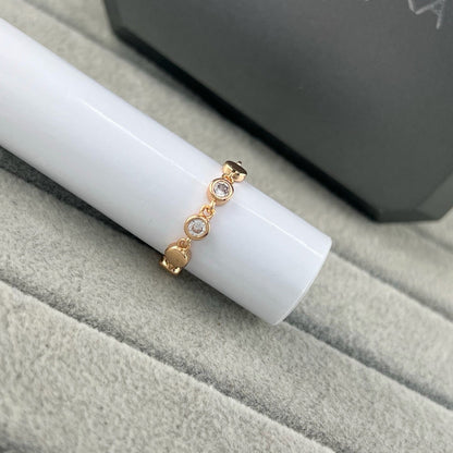 [Eternal Jewelry]Move Link Chain Ring with Two Moving Diamonds
