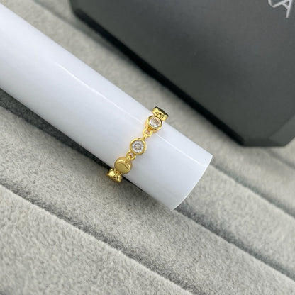 [Eternal Jewelry]Move Link Chain Ring with Two Moving Diamonds