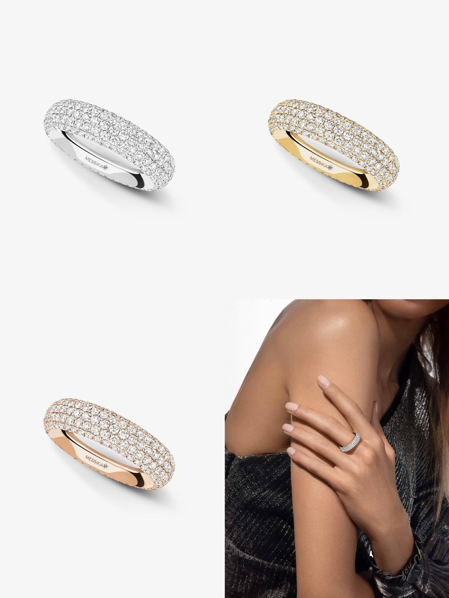 [Eternal Jewelry]Fiery Full Pavé Diamond Wide Band Ring,