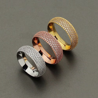 [Eternal Jewelry]Fiery Full Pavé Diamond Wide Band Ring,