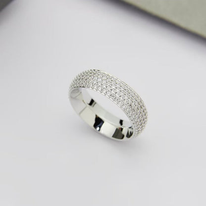 [Eternal Jewelry]Fiery Full Pavé Diamond Wide Band Ring,