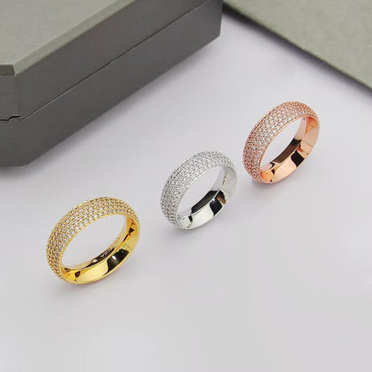 [Eternal Jewelry]Fiery Full Pavé Diamond Wide Band Ring,