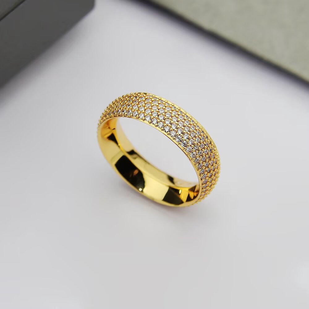 [Eternal Jewelry]Fiery Full Pavé Diamond Wide Band Ring,
