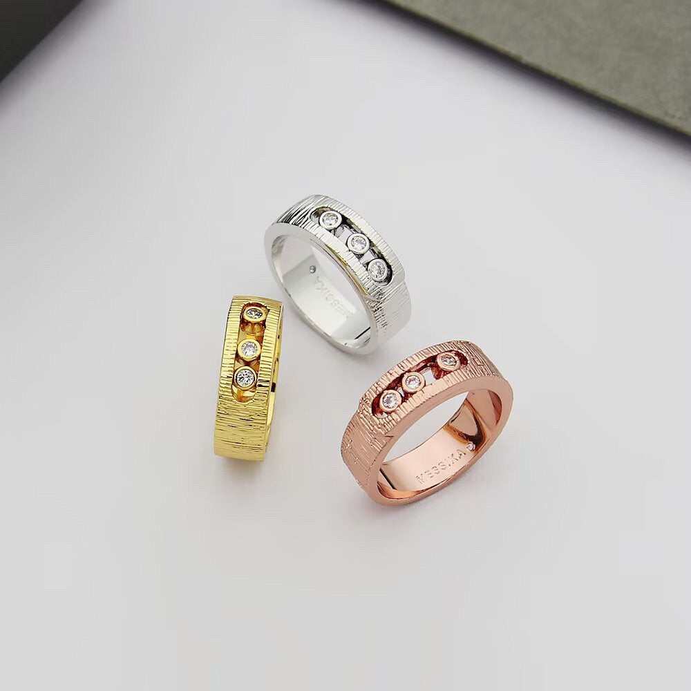[Eternal Jewelry]Move Wide 3 Moving Diamond Men's Ring