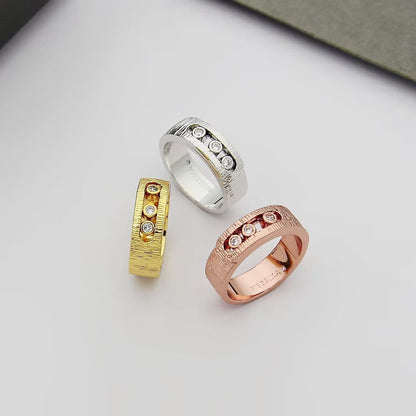 [Eternal Jewelry]Move Wide 3 Moving Diamond Men's Ring