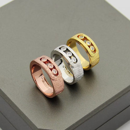 [Eternal Jewelry]Move Wide 3 Moving Diamond Men's Ring