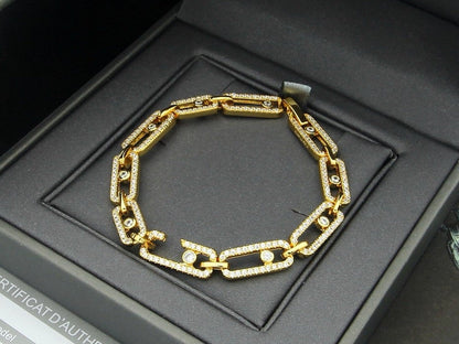 [Eternal Jewelry]Large Full Diamond Unisex Sliding Bracelet with Moissanite