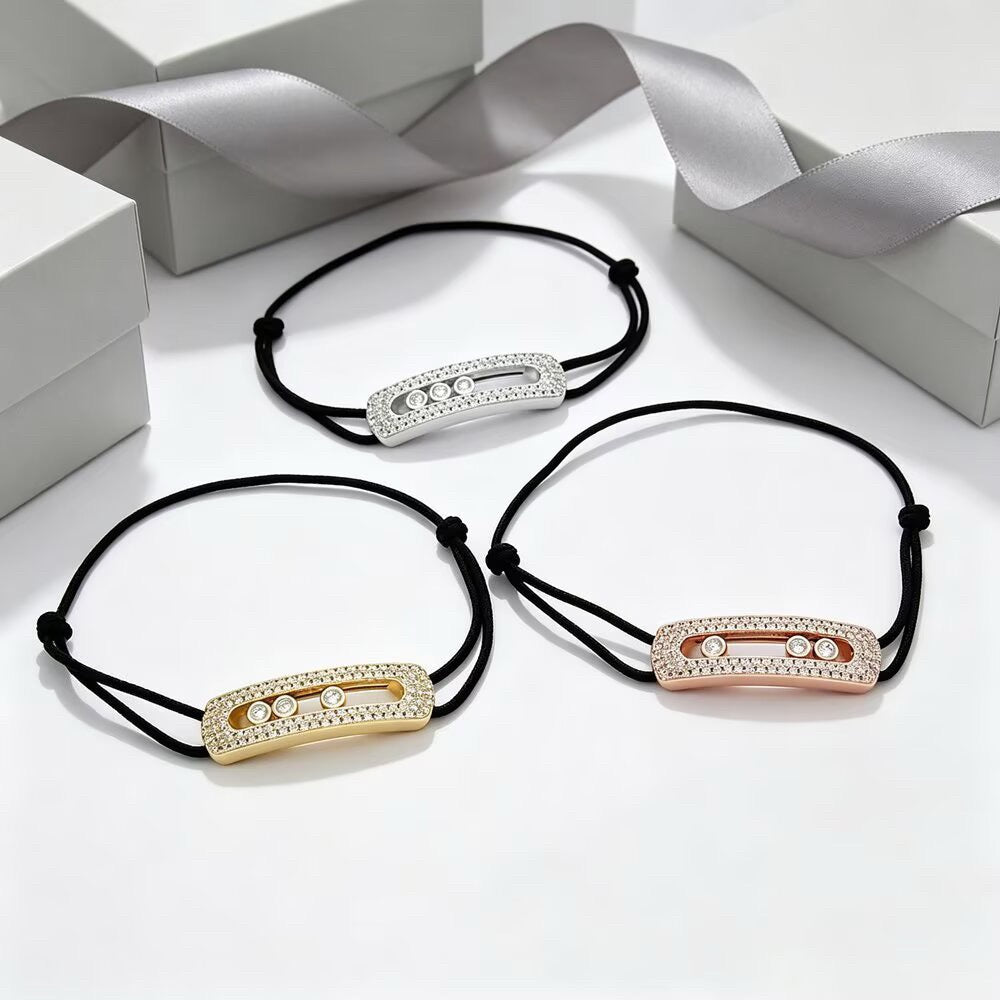 [Eternal Jewelry]Care(Large-4mm) pink cord pavé bracelet