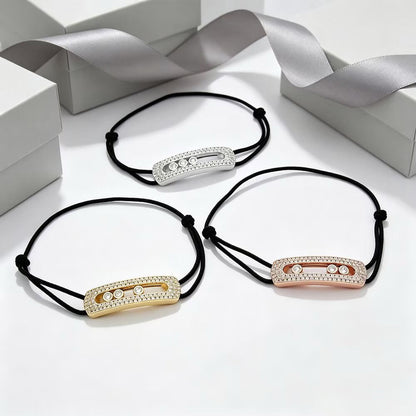 [Eternal Jewelry]Care(Large-4mm) pink cord pavé bracelet