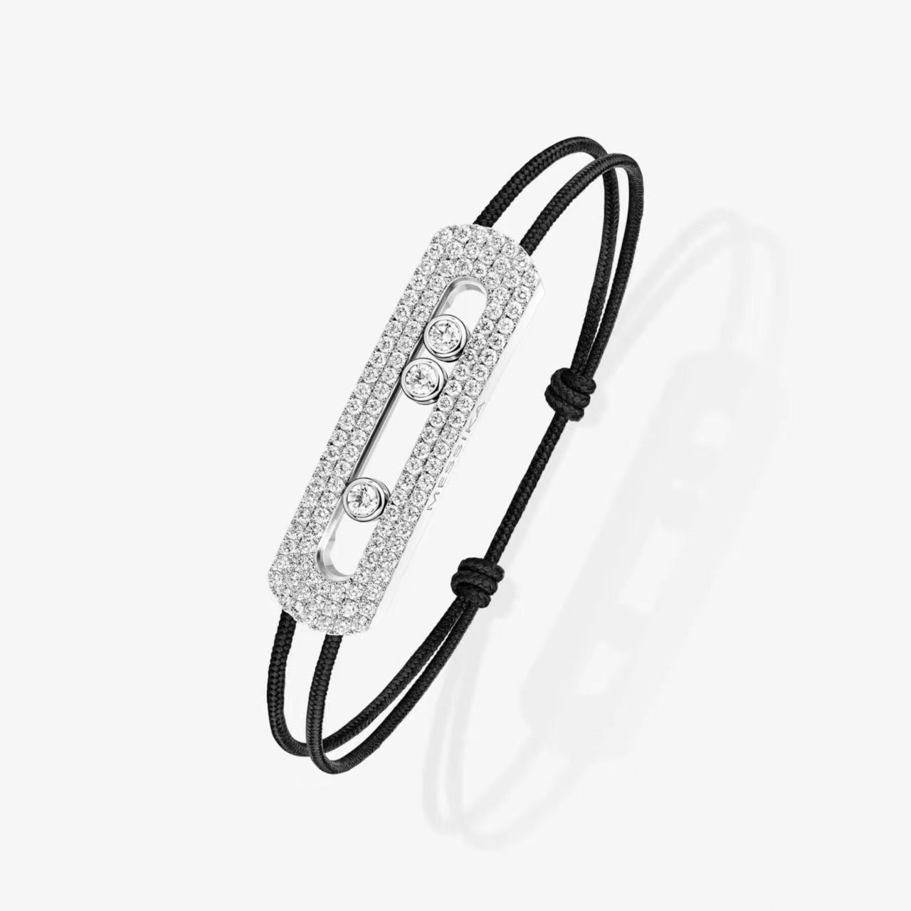 [Eternal Jewelry]Care(Large-4mm) pink cord pavé bracelet