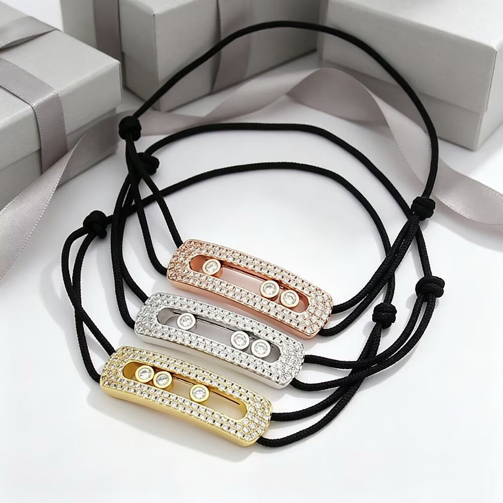 [Eternal Jewelry]Care(Large-4mm) pink cord pavé bracelet