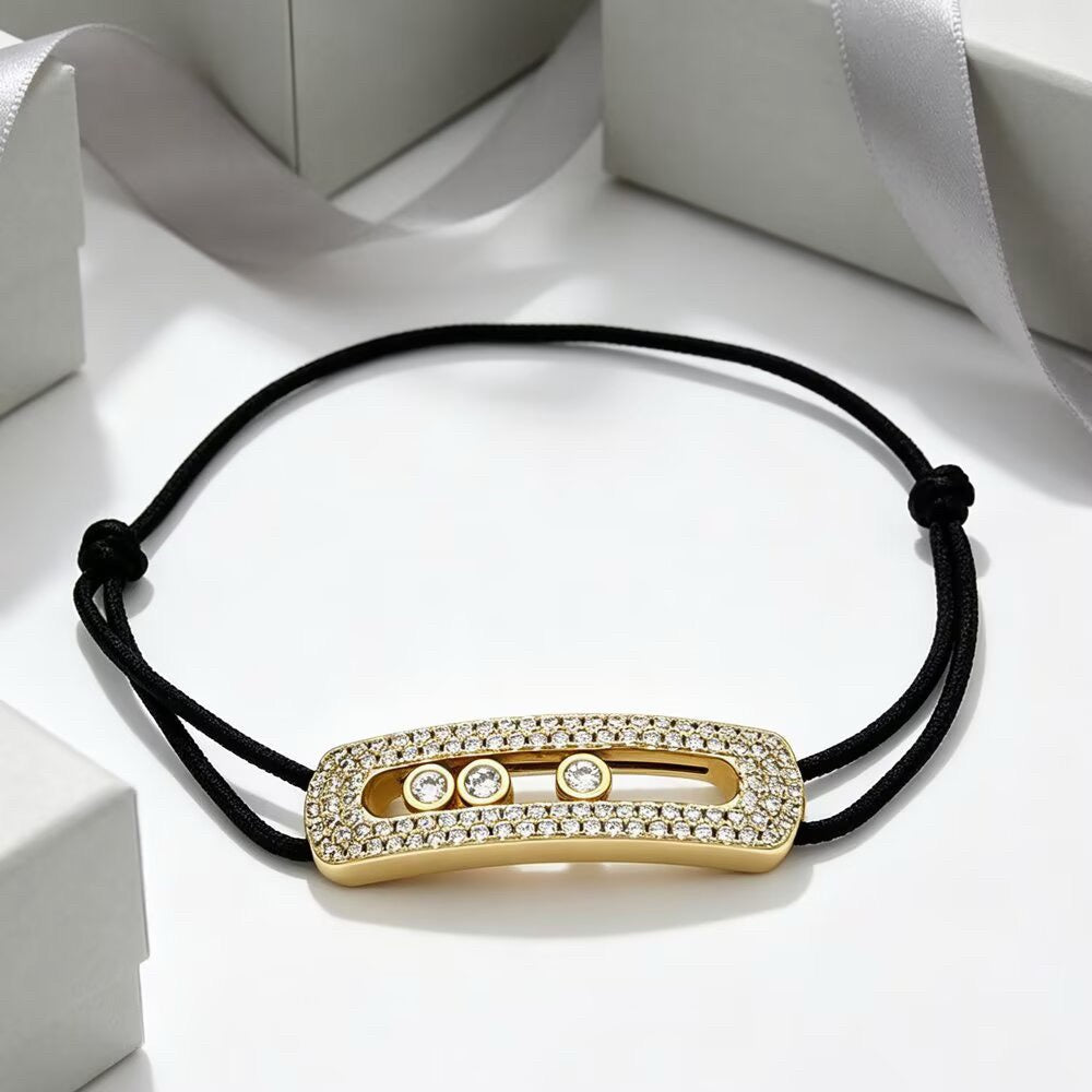 [Eternal Jewelry]Care(Large-4mm) pink cord pavé bracelet