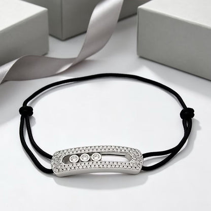 [Eternal Jewelry]Care(Large-4mm) pink cord pavé bracelet