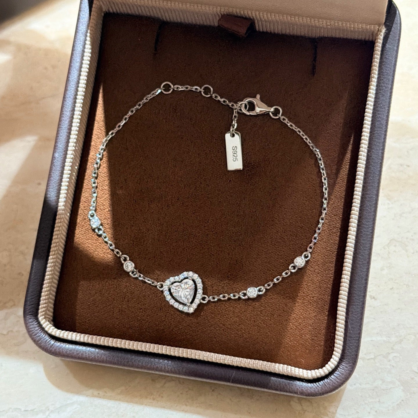 [Eternal Jewelry]Heart Sliding Diamond Bracelet