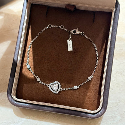 [Eternal Jewelry]Heart Sliding Diamond Bracelet