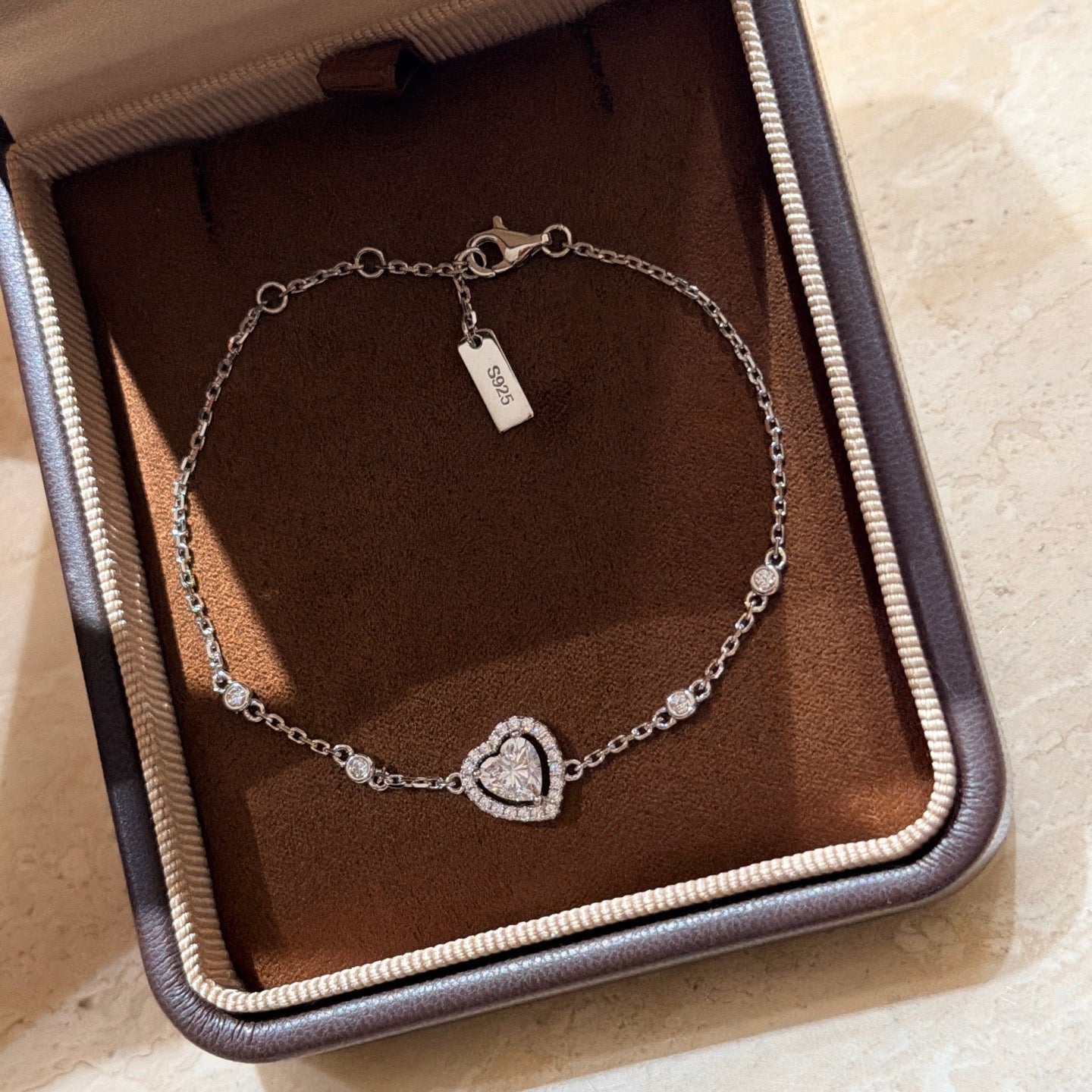 [Eternal Jewelry]Heart Sliding Diamond Bracelet