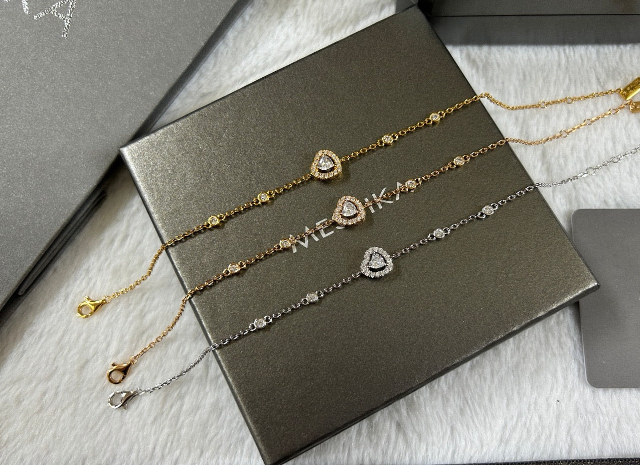 [Eternal Jewelry]Heart Sliding Diamond Bracelet