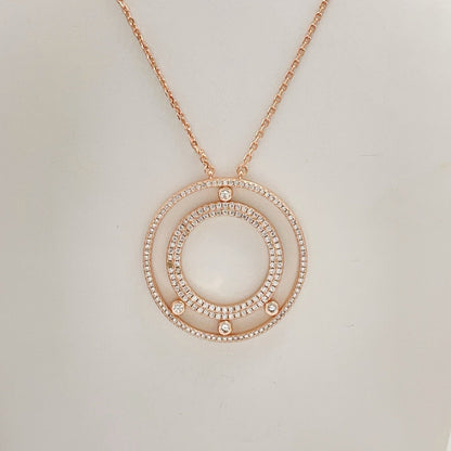 [Eternal Jewelry] Move Romane Pavé Diamond Sliding Circle Long Necklace