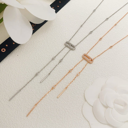 [Eternal Jewelry] Moderniste Pavé Diamond Lariat Tie Necklace