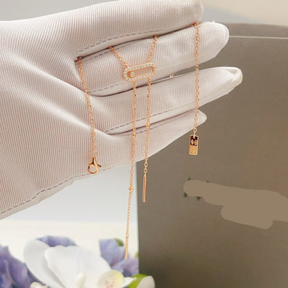 [Eternal Jewelry] Moderniste Pavé Diamond Lariat Tie Necklace