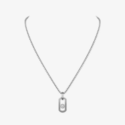 [Eternal Jewelry]So Move Paper‑Clip Sliding Diamond Necklace